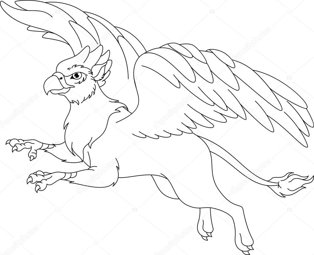 Coloring Griffin Pages Animals Gryphon Fantastic Coloriage Animaux ...