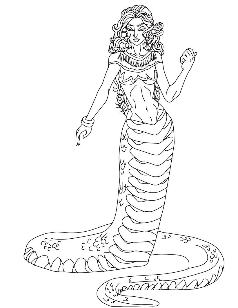 Evil Medusa Coloring Page - Free Printable Coloring Pages for Kids