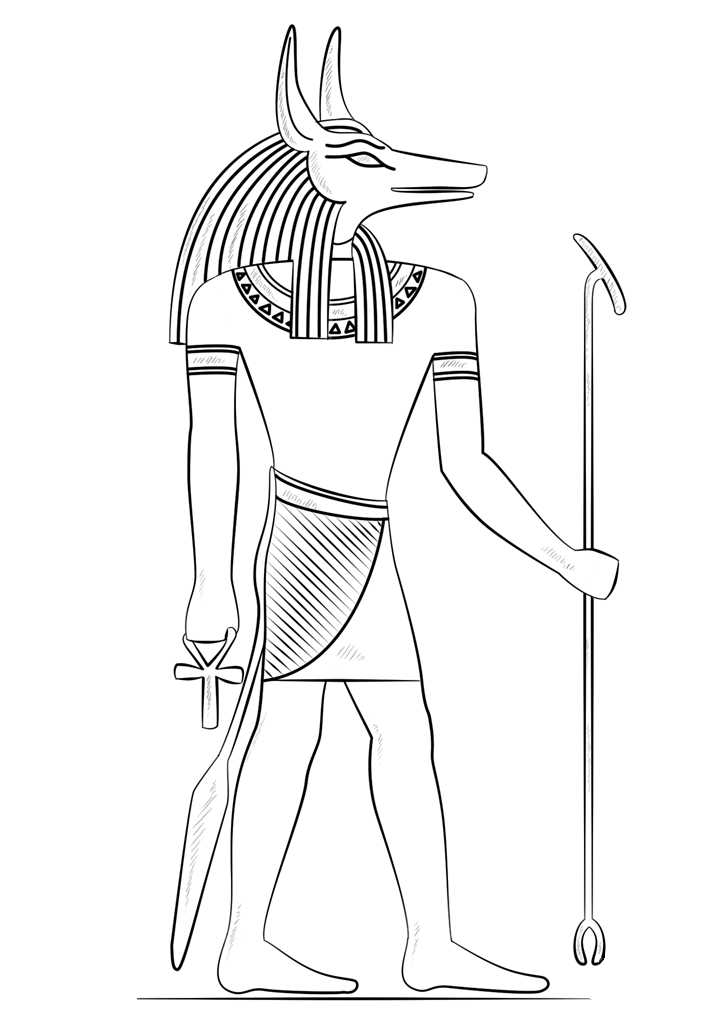 Anubis God Of Death Coloring Page - Free Printable Coloring Pages for Kids