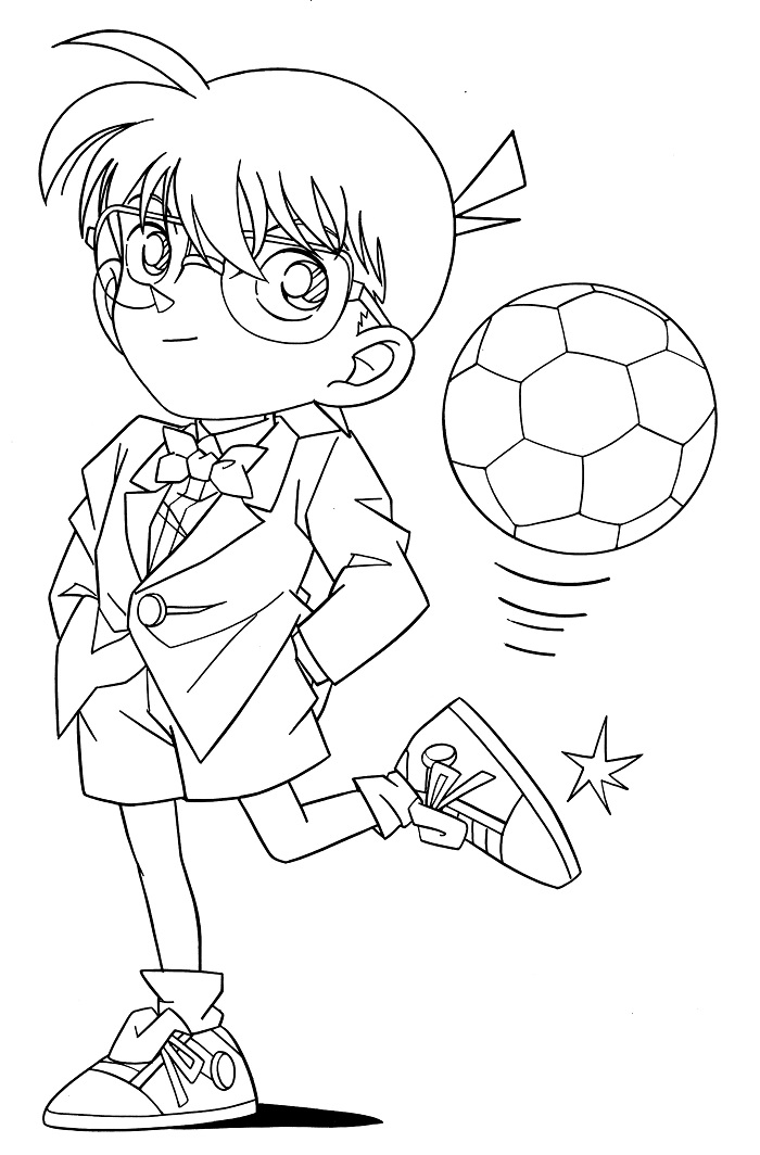 Conan Kick The Ball Coloring Page Free Printable Coloring