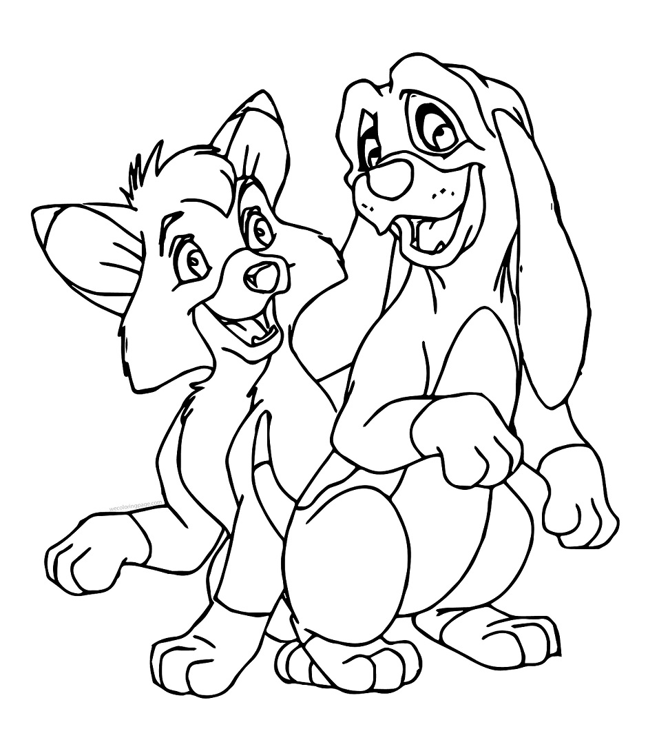 Funny Tod And Copper Coloring Page - Free Printable Coloring Pages for Kids
