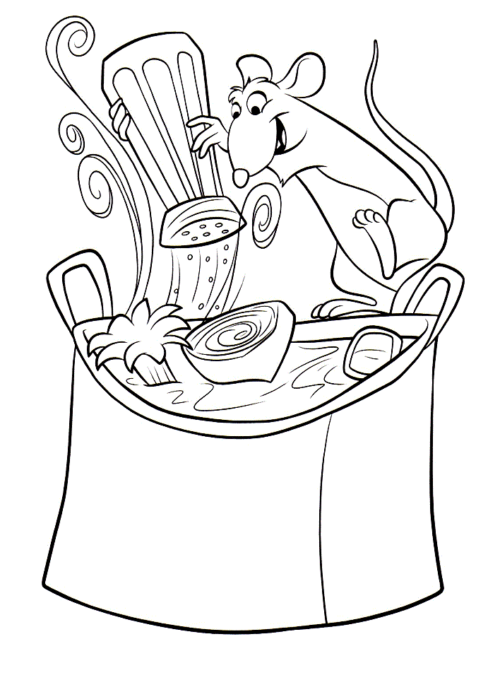 Download Happy Remy Cooking Coloring Page - Free Printable Coloring ...
