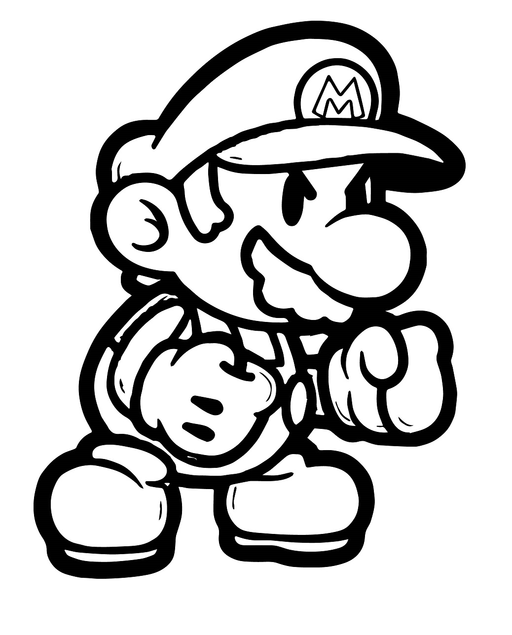 Mario Kick Boxing Coloring Page - Free Printable Coloring ...