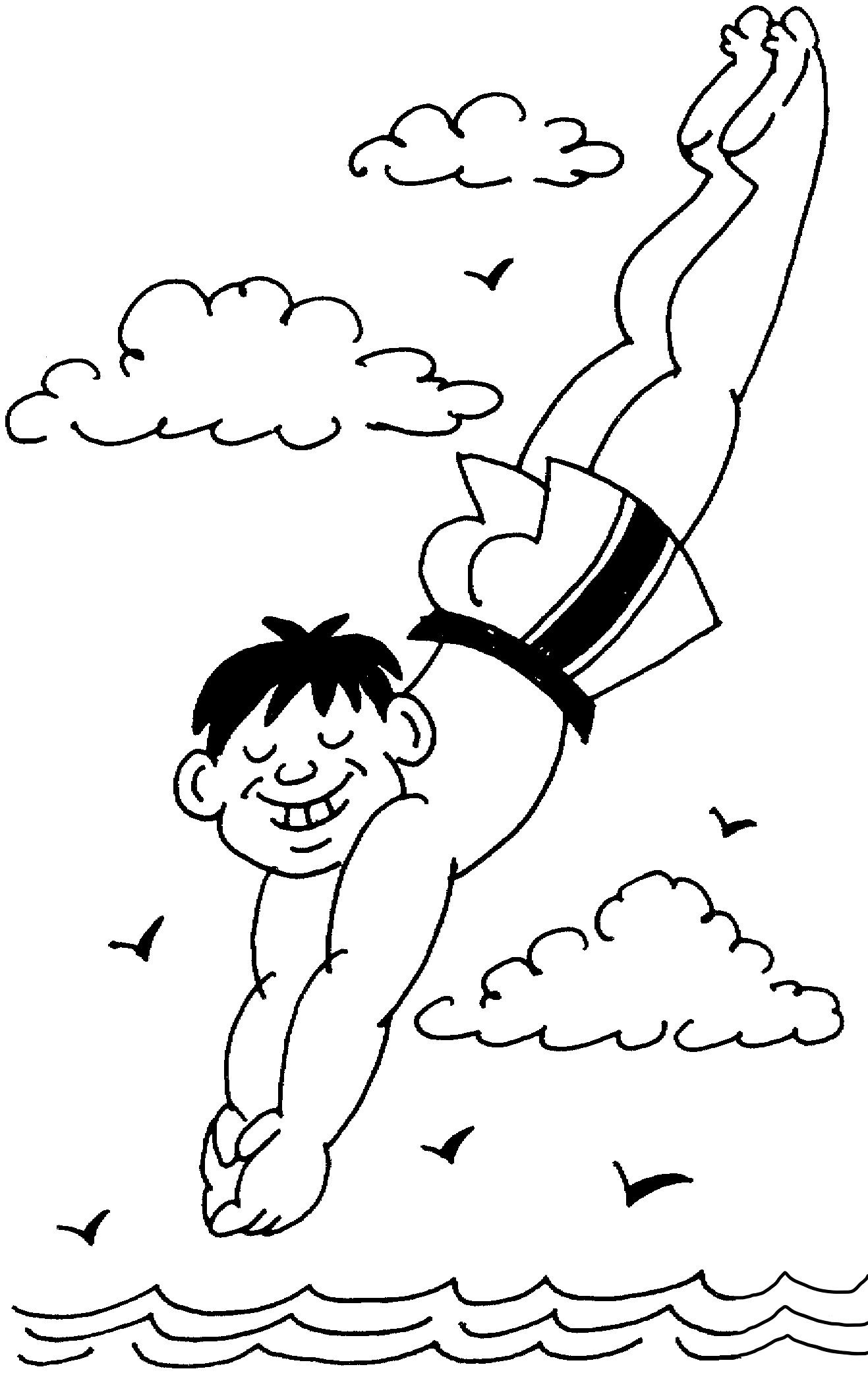 A Guy Jump Coloring Page - Free Printable Coloring Pages for Kids