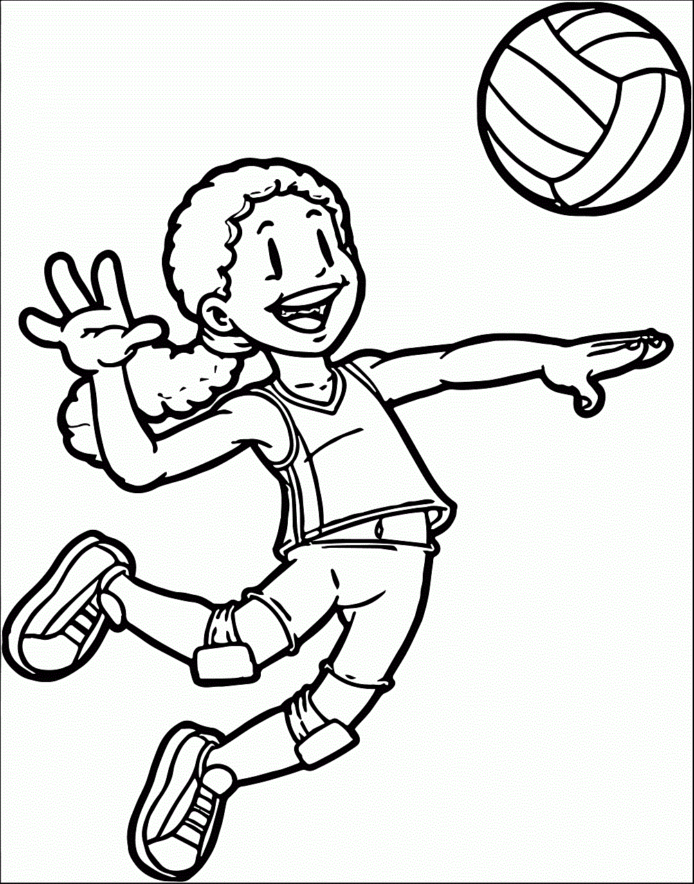 A Volleyball Player Coloring Page - Free Printable Coloring Pages for Kids