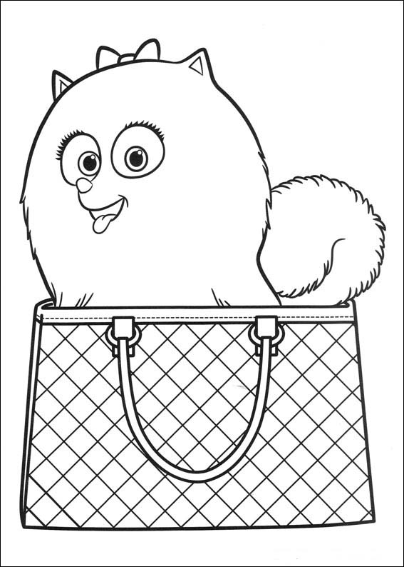 Gidget In Handbag Coloring Page - Free Printable Coloring Pages for Kids