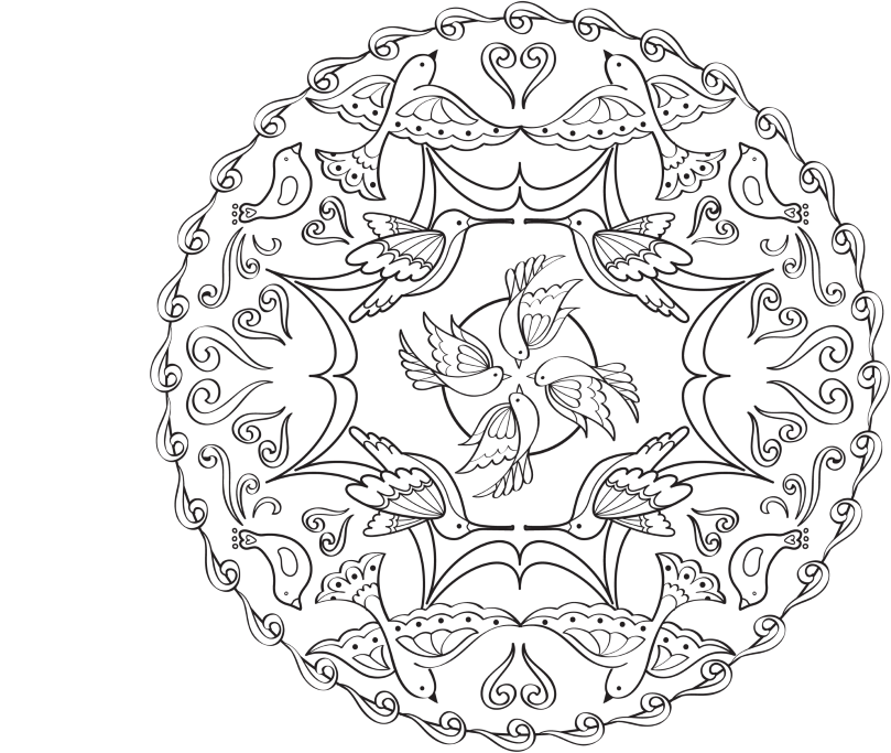 Mandala About Bird Coloring Page - Free Printable Coloring Pages for Kids