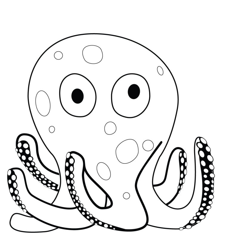 Download Cute Octopus Coloring Page - Free Printable Coloring Pages ...