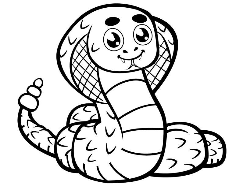 Cute Baby Cobra Coloring Page - Free Printable Coloring Pages for Kids