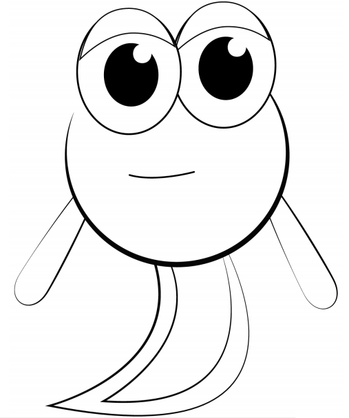 Cartoon Tadpole Coloring Page - Free Printable Coloring Pages for Kids