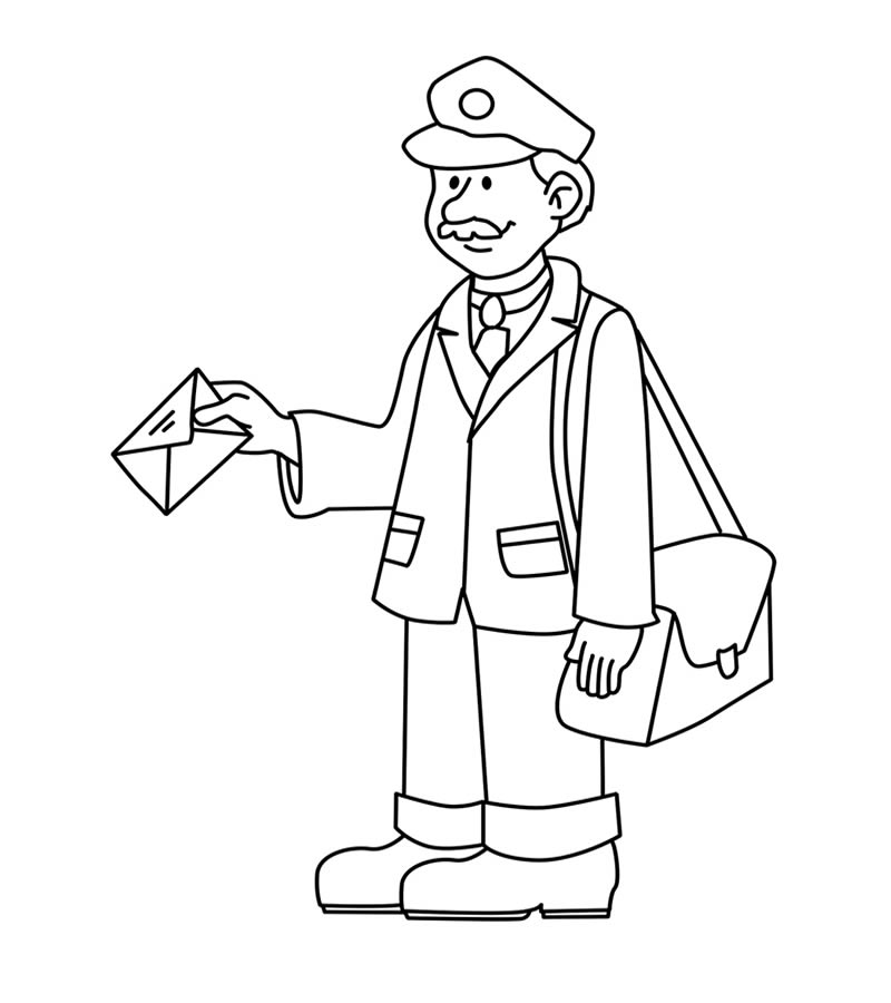 Postman Coloring Page - Free Printable Coloring Pages for Kids