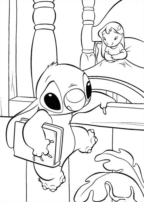 Stitch And Lilo Are Sad Coloring Page - Free Printable Coloring Pages
