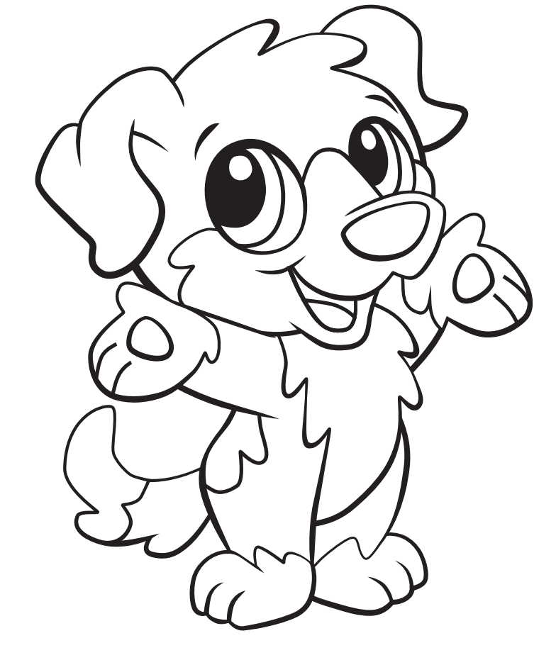 Happy Baby Dog Coloring Page - Free Printable Coloring Pages for Kids