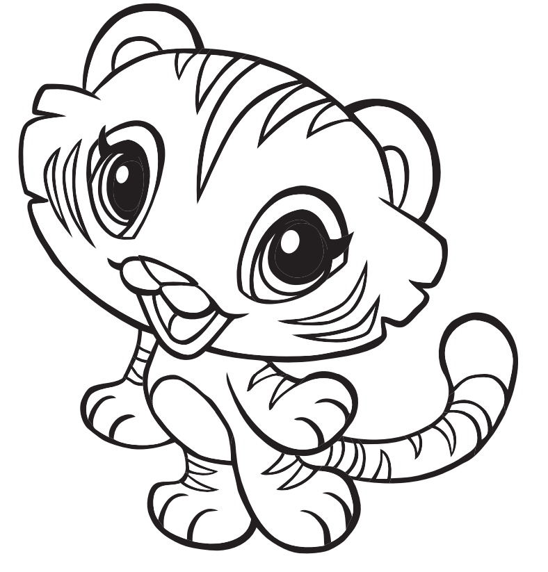 Cute Baby Tiger Coloring Page - Free Printable Coloring Pages for Kids