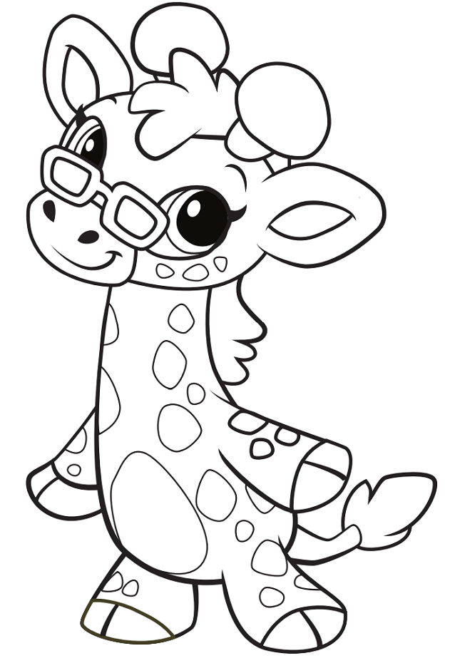 Download Cute Cartoon Giraffe Coloring Page - Free Printable ...