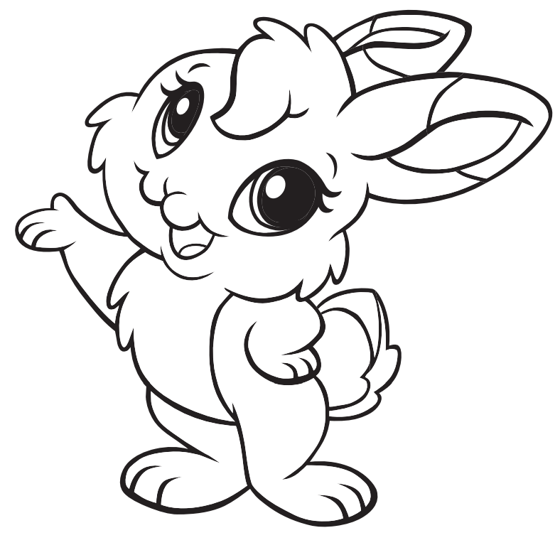 Cute Baby Rabbit Coloring Page - Free Printable Coloring Pages for Kids