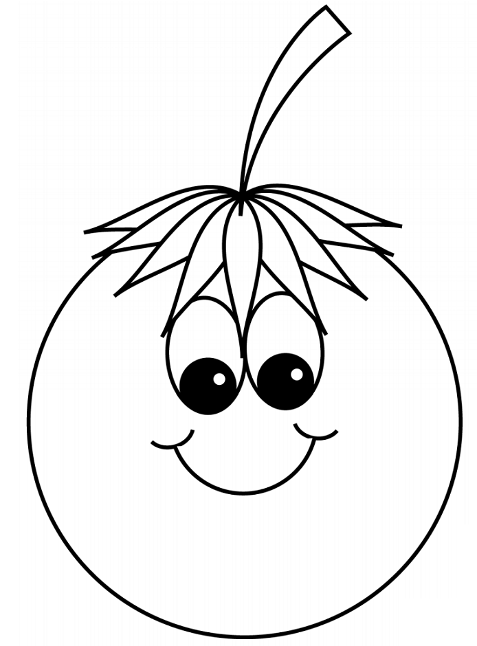 Cartoon Tomato Smiling Coloring Page - Free Printable Coloring Pages