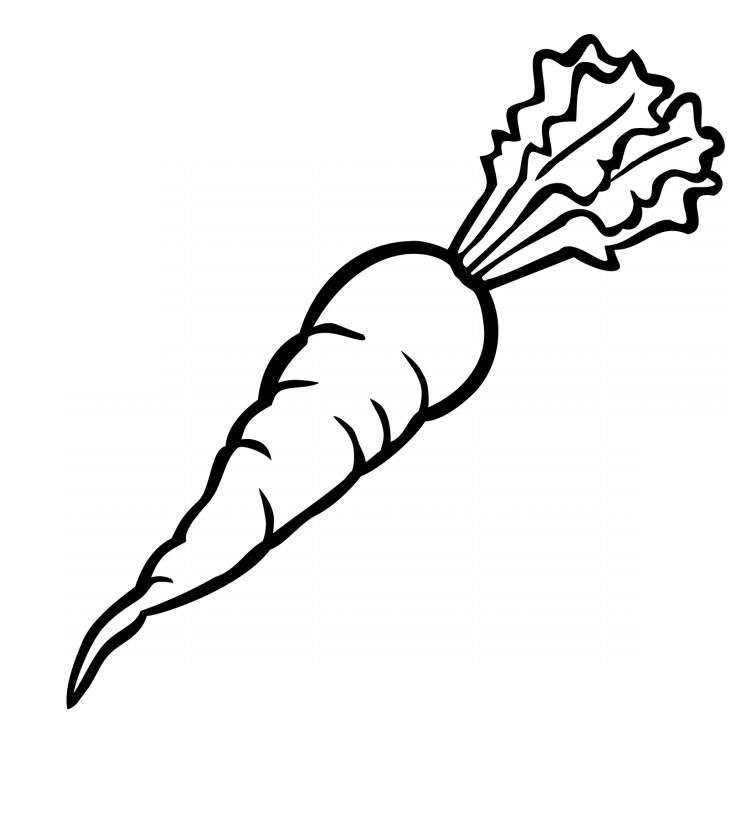 A Carrot Coloring Page - Free Printable Coloring Pages for Kids