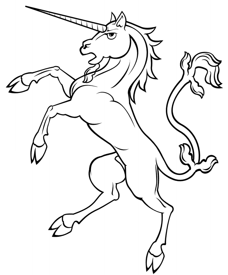 Strong Unicorn Coloring Page - Free Printable Coloring Pages for Kids