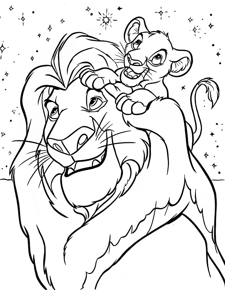 Mufasa And Simba Coloring Page - Free Printable Coloring Pages for Kids