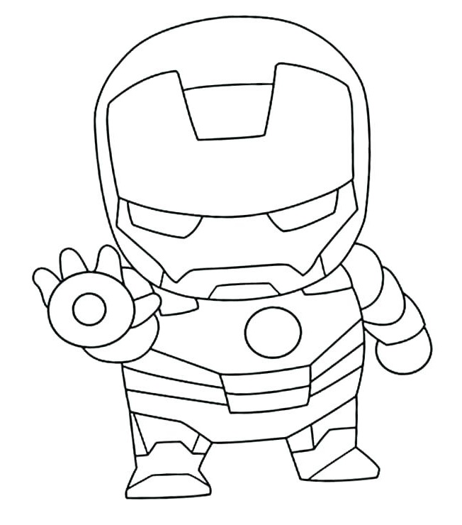 Cute Chibi Iron Man Coloring Page - Free Printable Coloring Pages for Kids