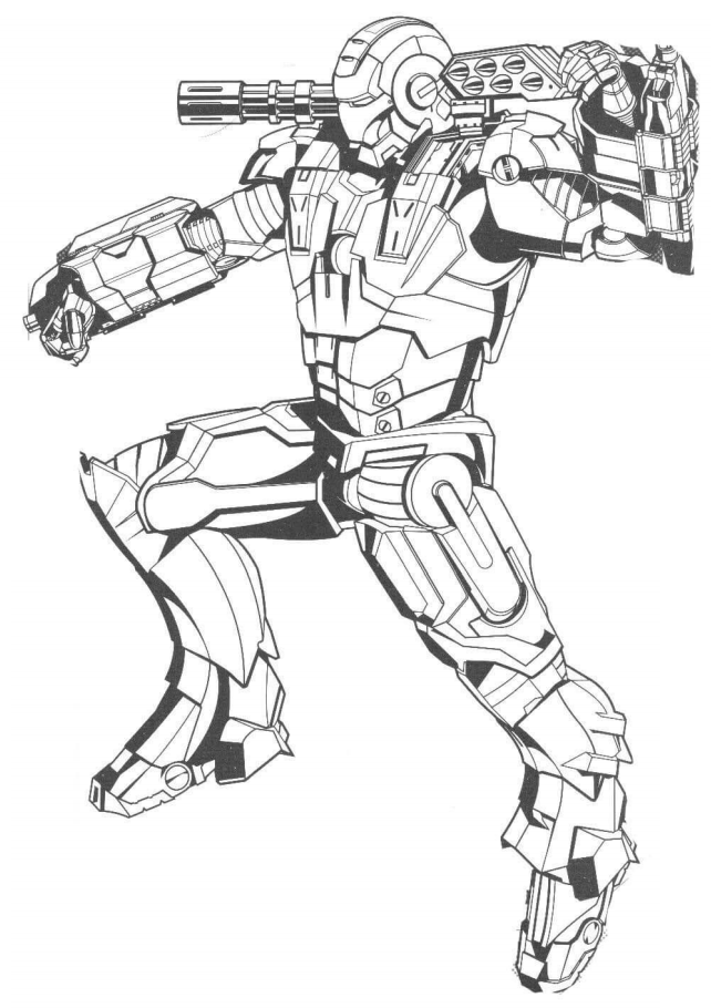 Iron Man With Weapons Coloring Page - Free Printable ...
