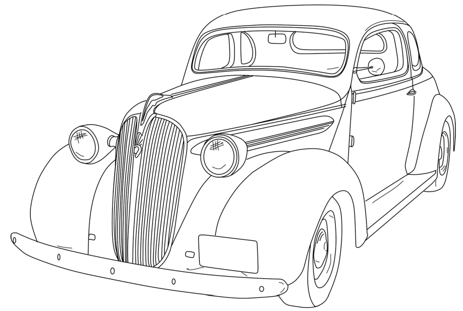 1930 Chevrolet Coupe Coloring Page - Free Printable Coloring Pages for Kids