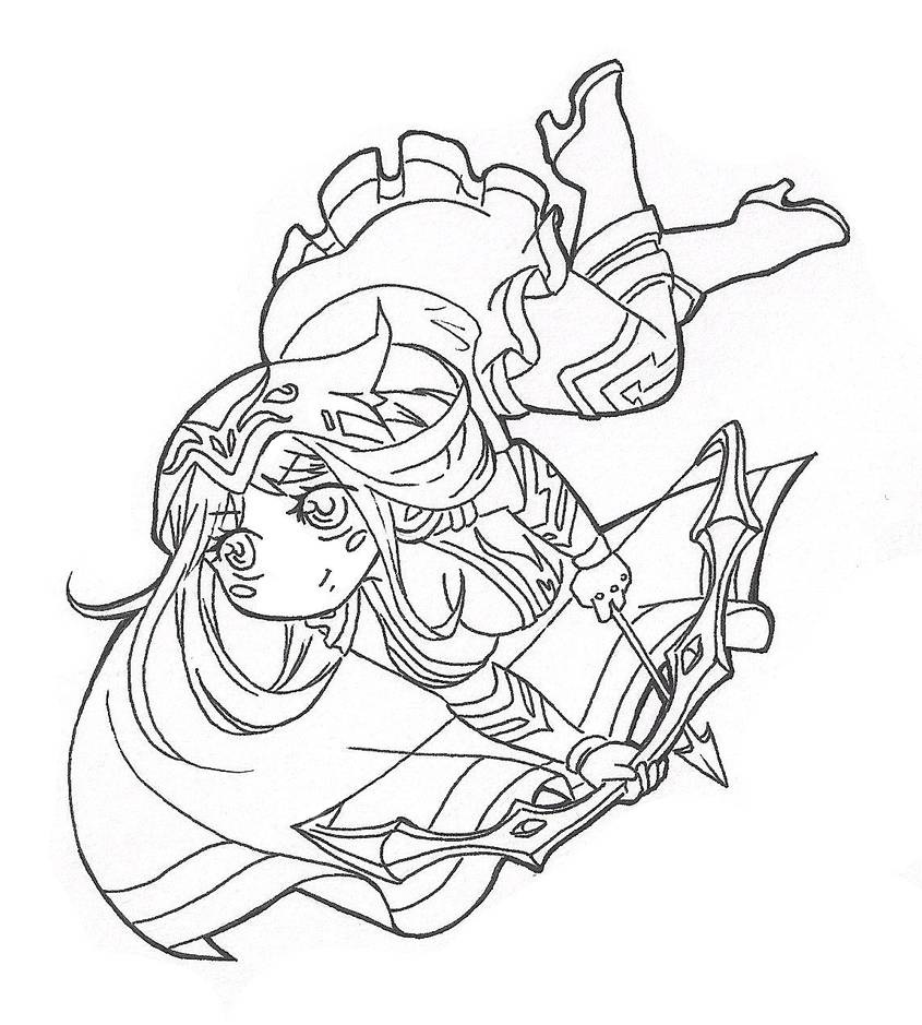 Chibi Ashe Coloring Page - Free Printable Coloring Pages for Kids