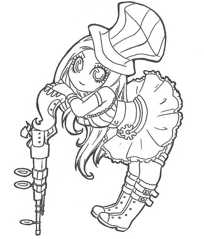 Chibi Caitlyn Coloring Page - Free Printable Coloring Pages for Kids