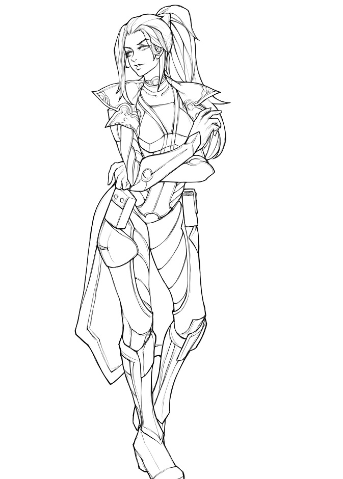 Pulsefire Caitlyn Coloring Page - Free Printable Coloring Pages for Kids