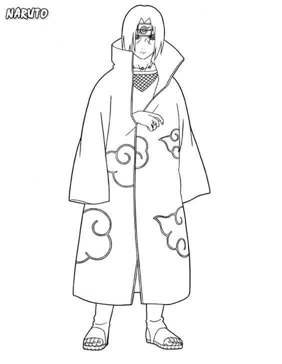 Akatsuki Itachi Coloring Page - Free Printable Coloring Pages for Kids