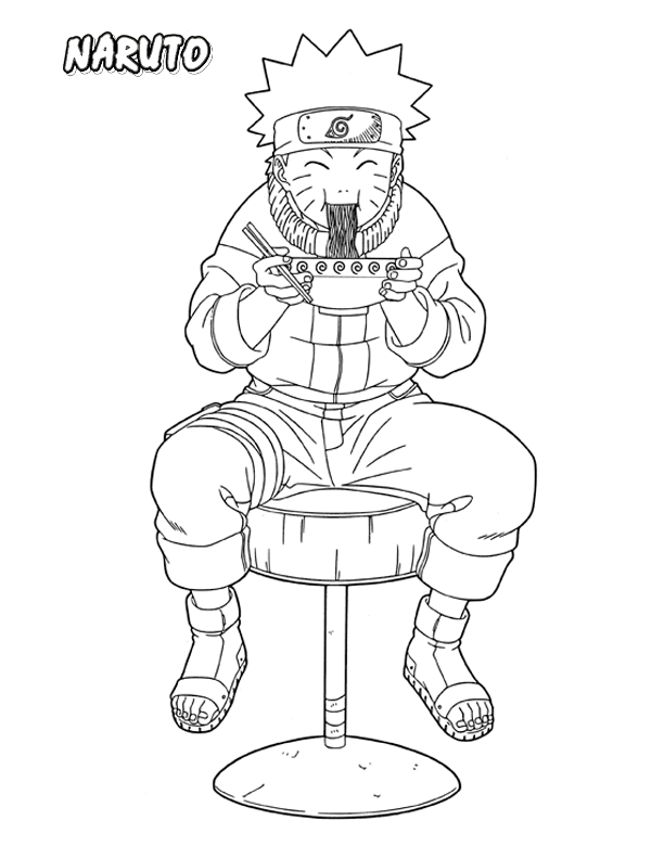Download Naruto Eating Ramen Coloring Page - Free Printable Coloring Pages for Kids
