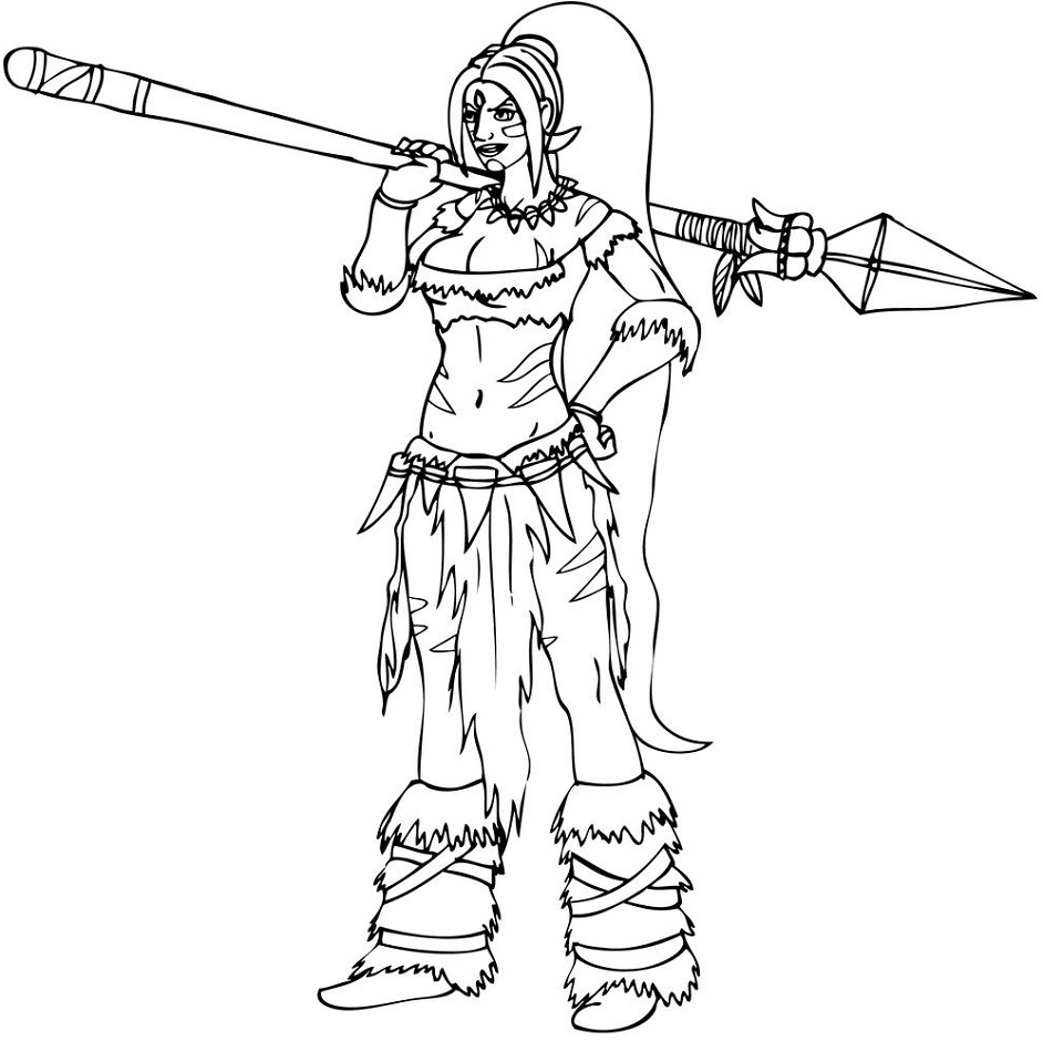 Nidalee Coloring Page - Free Printable Coloring Pages for Kids