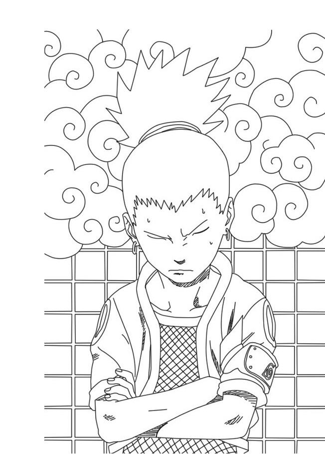 Angry Shikamaru Coloring Page - Free Printable Coloring Pages for Kids