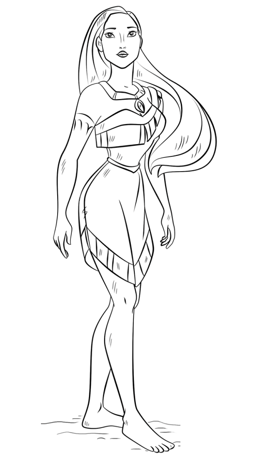 Download Beautiful Pocahontas Coloring Page - Free Printable Coloring Pages for Kids
