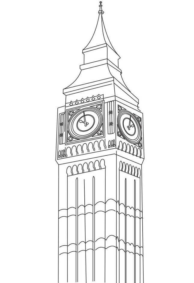 Big Ben Coloring Page - Free Printable Coloring Pages for Kids