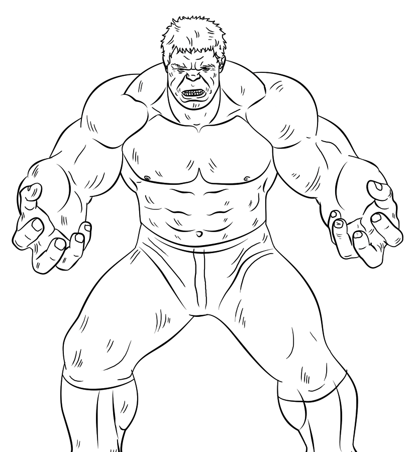 The Hulk Coloring Page Free Printable Coloring Pages for Kids