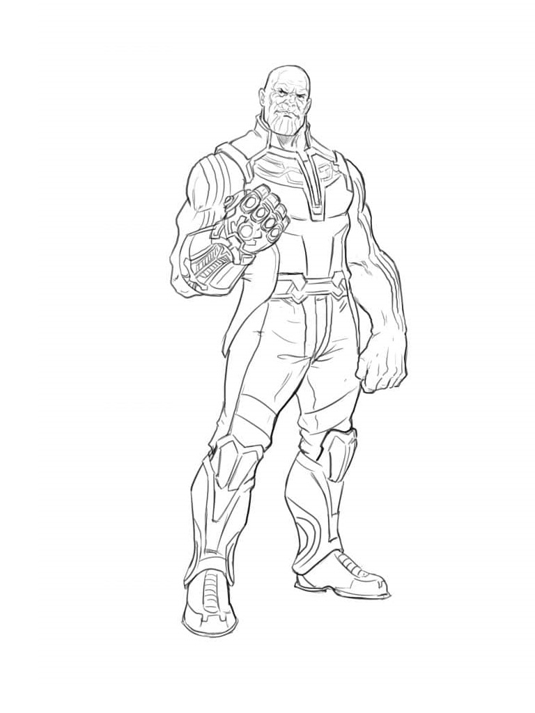 Strongest Villain Thanos Coloring Page - Free Printable Coloring Pages