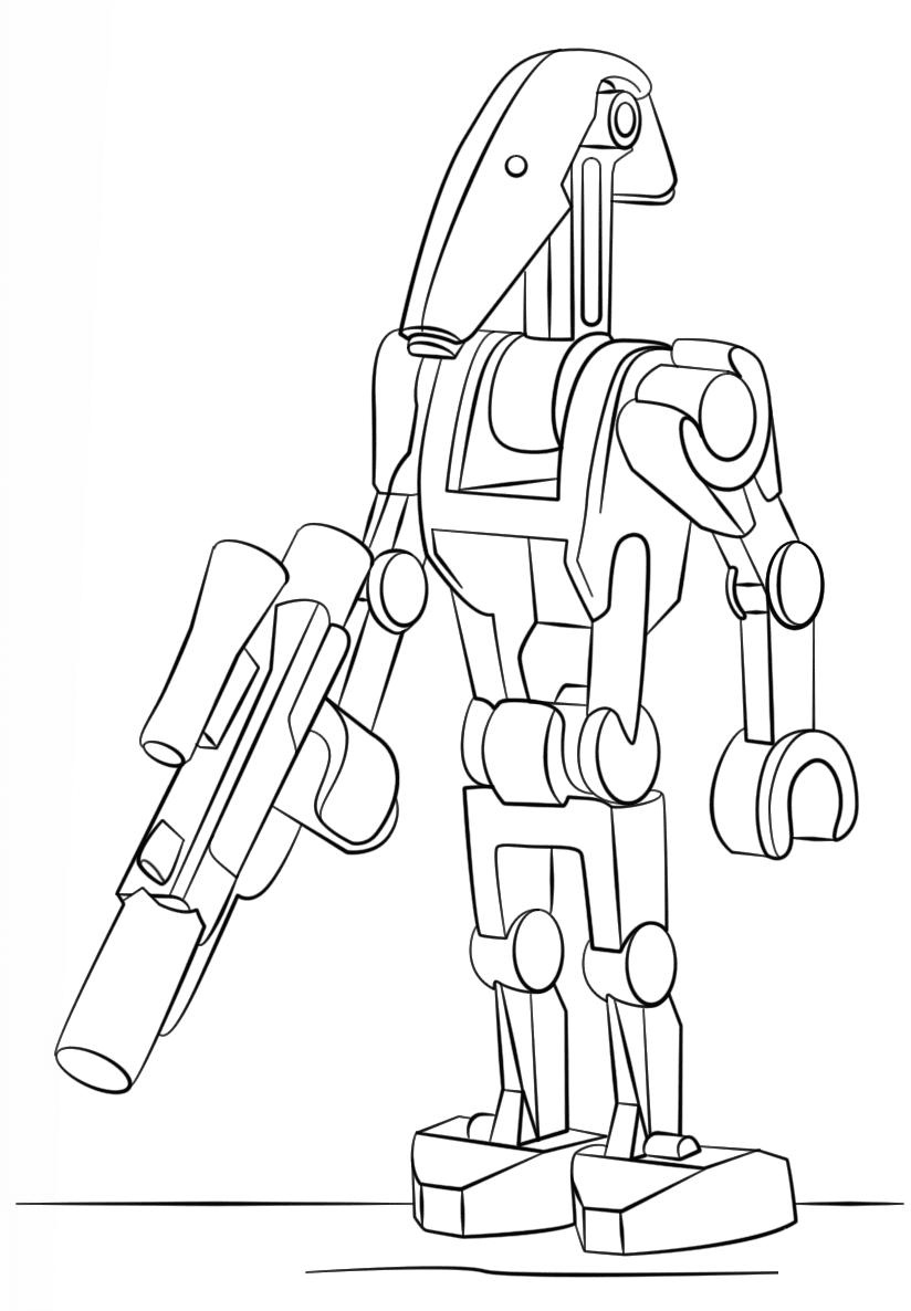 Lego Battle Droid Star Wars Coloring Page - Free Printable ...