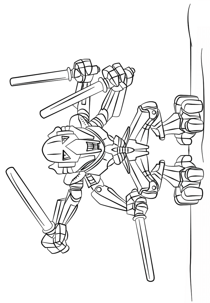 Lego General Grievous Star Wars Coloring Page - Free Printable Coloring