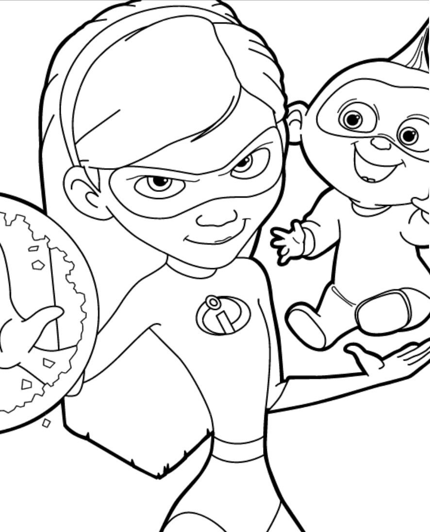 Violet And Jack Jack Coloring Page - Free Printable ...