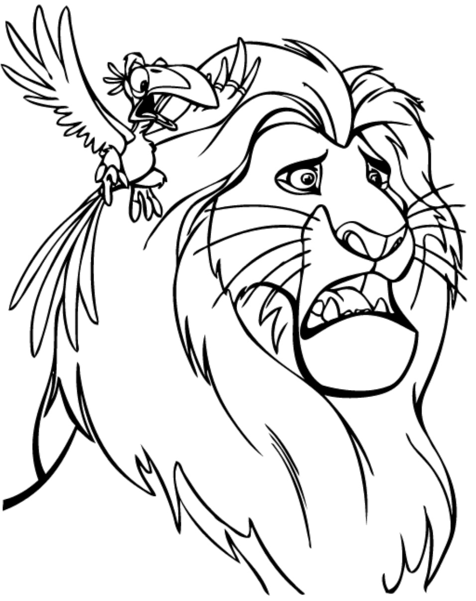 Zazu And Mufasa Coloring Page - Free Printable Coloring ...