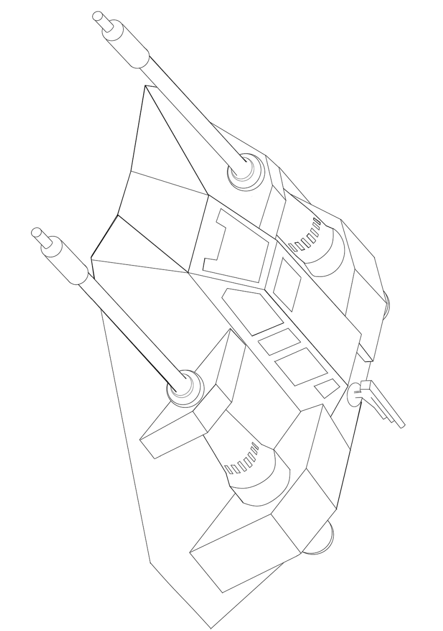 T 47 Light Airspeeder Coloring Page - Free Printable Coloring Pages for