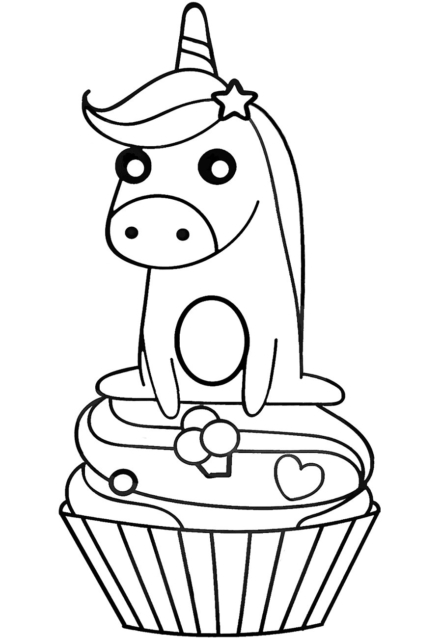 Cupcake Unicorn Coloring Page  10 Best Unicorn Cupcake Coloring Pages ...