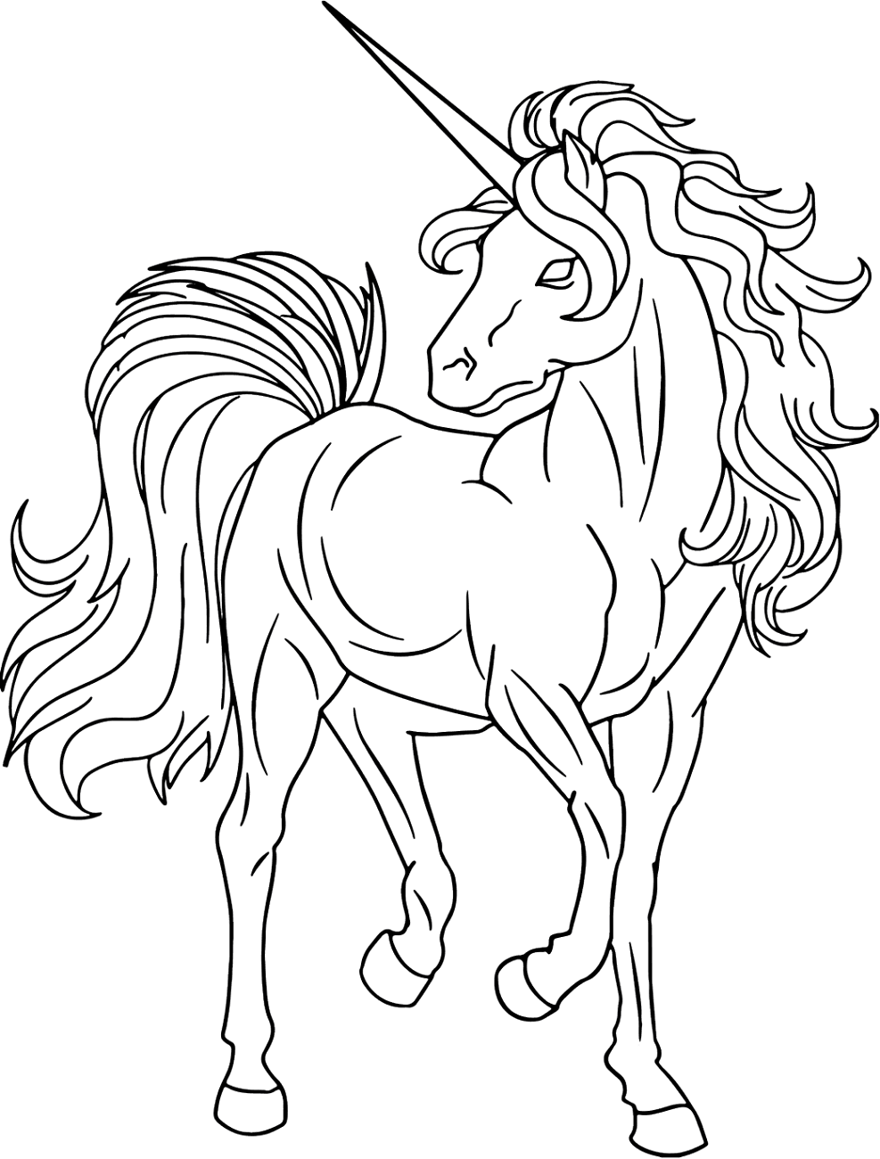 Awesome Unicorn Coloring Page - Free Printable Coloring ...