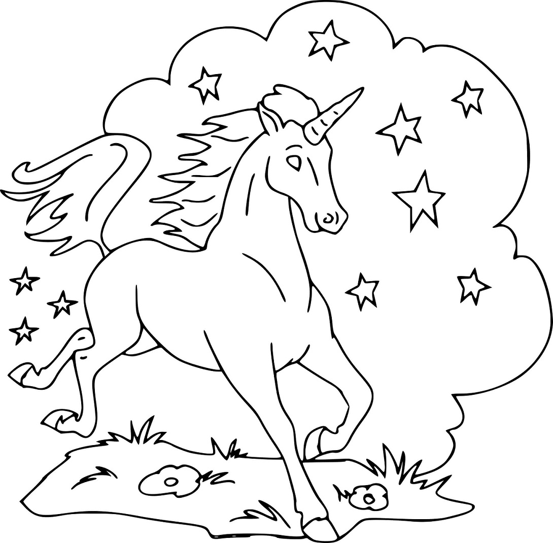 Unicorn Star Coloring Pages