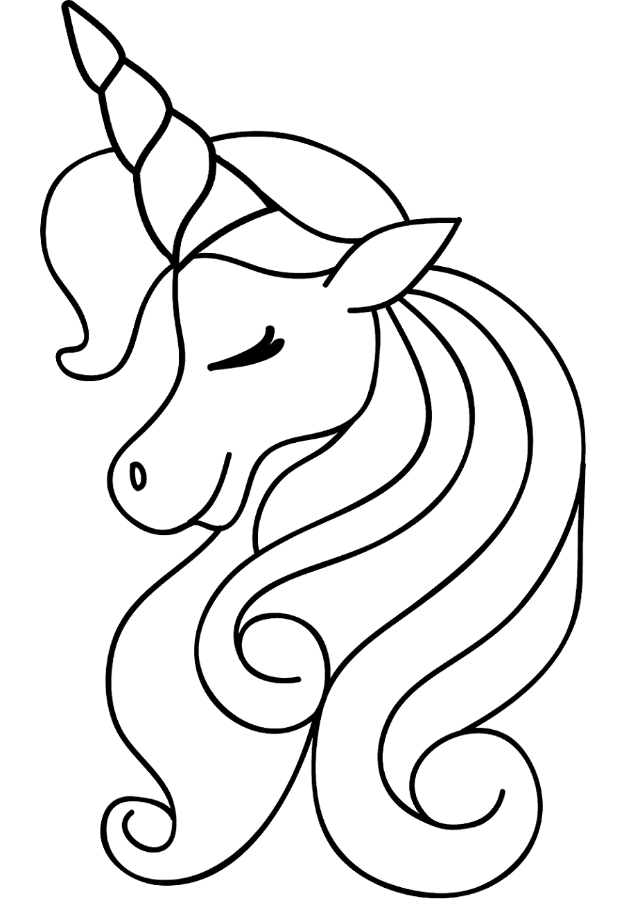 Cute Unicorn Head Pages Printable Coloring Pages