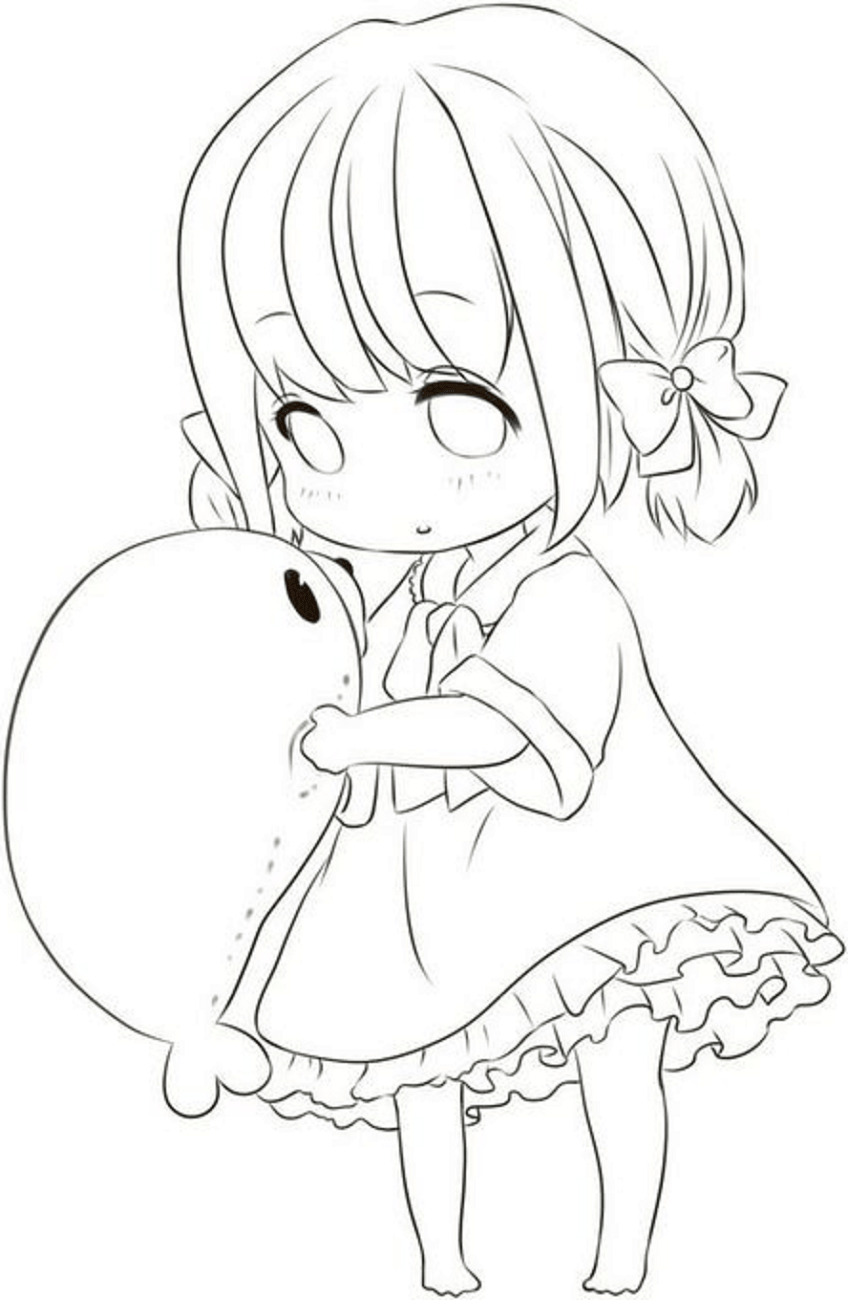 Little Anime Girl Coloring Page - Free Printable Coloring ...