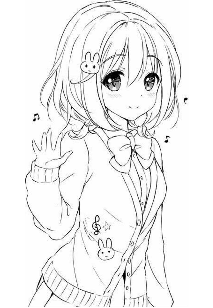 Anime Girl Kawaii Coloring Page - Free Printable Coloring ...