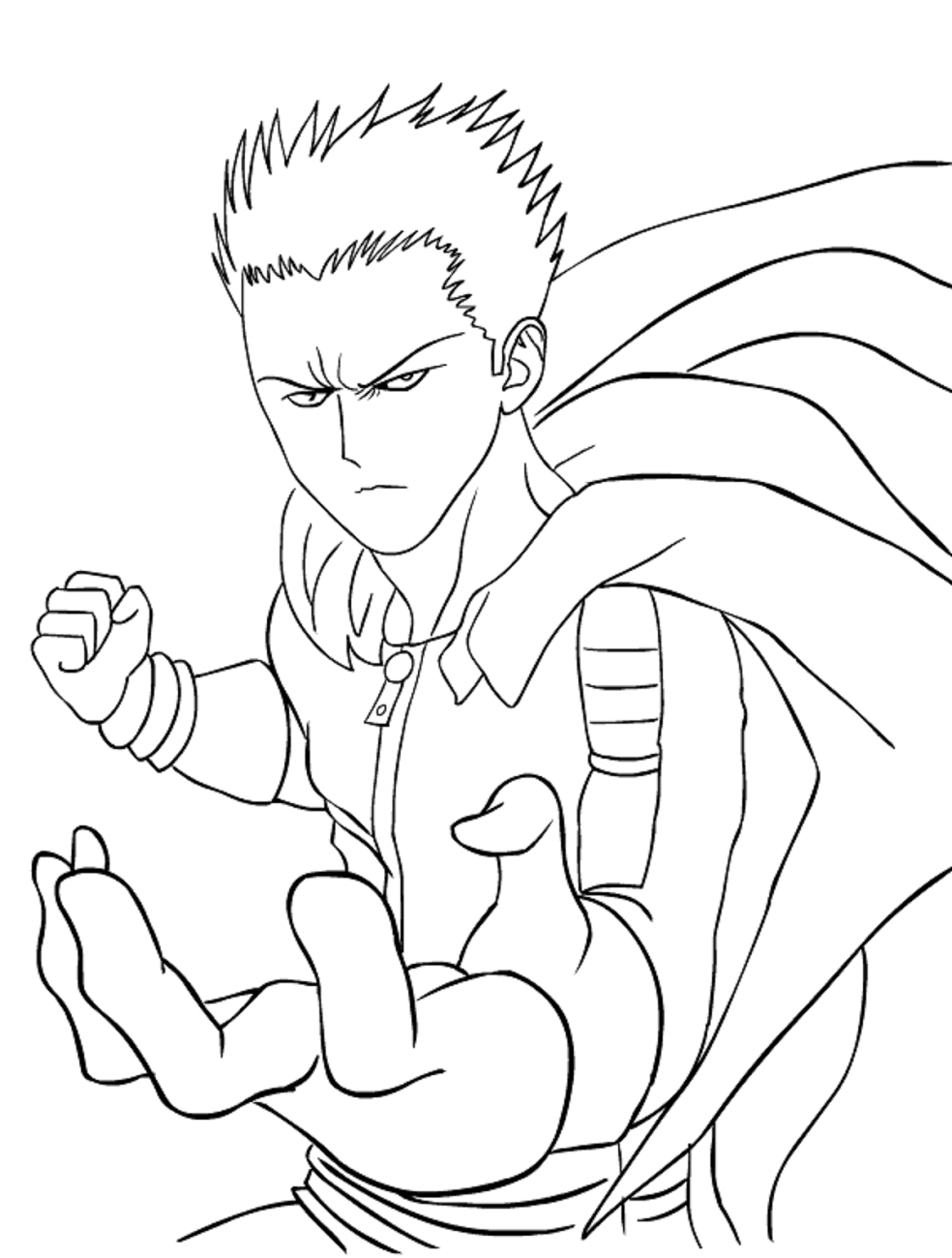 Blast In One Punch Man Coloring Page - Free Printable Coloring Pages